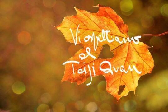 foglia autunnale con scritta
