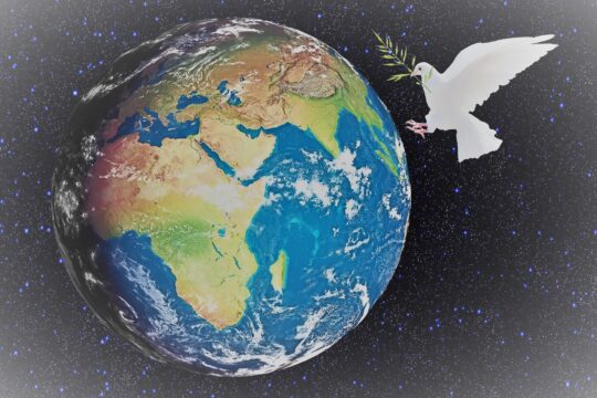 Simboleggiare la pace sul pianeta terra
